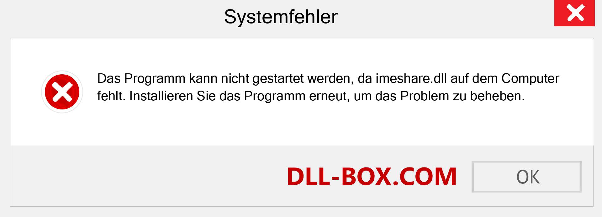 imeshare.dll-Datei fehlt?. Download für Windows 7, 8, 10 - Fix imeshare dll Missing Error unter Windows, Fotos, Bildern